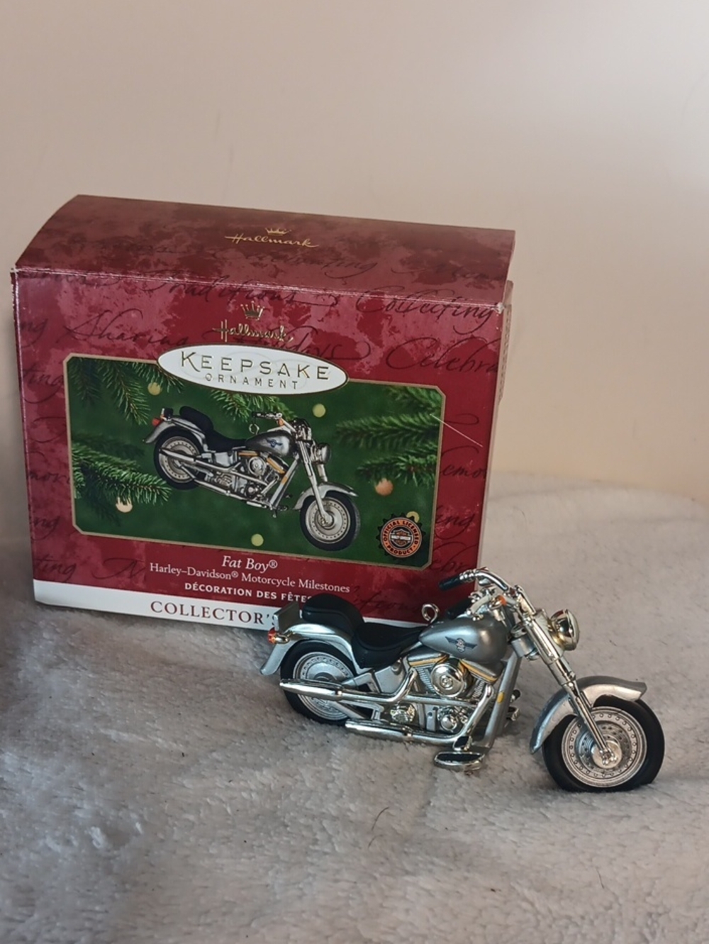 Hallmark Keepsake Ornament - Silver Harley-Davidson Fat Boy Motorcycle